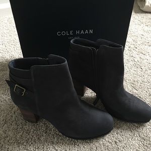 Cole Haan Cassidy blue leather booties.  9